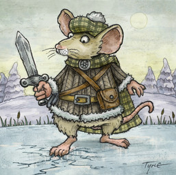 4_fingers 4_toes anthro biped clothed clothing detailed_background feet fingers hat headgear headwear melee_weapon outside pink_nose plant solo sword toes tree weapon winter tyrie mammal mouse murid murine rodent 2025