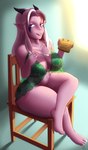 babydoll big_breasts bottomless bread breasts chair clothed clothing crossed_legs curvy_figure female food furniture horn lingerie nightgown not_furry sitting smile solo thick_thighs toast voluptuous n-kosi the_dragon_prince rayla_(the_dragon_prince) elf horned_humanoid humanoid moonshadow_elf absurd_res full-length_portrait hi_res huge_filesize portrait