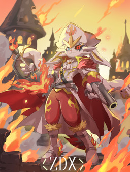 :3 anthro belt bicorne big_sword blue_eyes boots building claws clothed clothing detailed_background featureless_crotch fire flintlock_pistol footwear front_view fur_trim_(clothing) gun handgun hat headgear headwear heterochromia holding_gun holding_handgun holding_melee_weapon holding_object holding_pistol holding_ranged_weapon holding_sword holding_weapon holster holstered_pistol longcoat looking_at_viewer magic_sword male male_anthro melee_weapon outside pistol pointing_gun pose ranged_weapon red_eyes shoes smoke solo standing sword topwear vest weapon white_boots white_claws white_clothing white_footwear white_topwear white_vest zdx nintendo pokemon fan_character cinderace generation_8_pokemon lagomorph mammal pokemon_(species) 2024 absurd_res full-length_portrait hi_res portrait