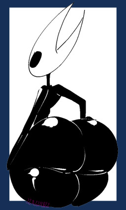 anthro big_butt black_body butt female rear_view solo thick_thighs blahblah866 hollow_knight_(franchise) team_cherry hornet_(hollow_knight) arthropod insect 2026 hi_res
