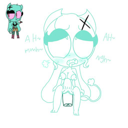 abdominal_bulge anthro breath duo eyes_rolled_up fangs female intersex intersex/female moan offscreen_character offscreen_female offscreen_futa panting teeth tongue tongue_out cassidydemonic cassidy_demonic chaos_bunny demon demon_bunny humanoid hybrid symbol_bunny reference_image
