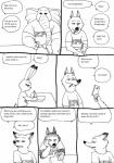 2016 anthro bernielover black_and_white canid canine canis carrot clothed clothing comic dialogue disney electronics elephant elephantid english_text female food fox francine_pennington group hi_res inside judy_hopps lagomorph leporid male mammal monochrome nick_wilde officer_fangmeyer officer_wolfard paper pen phone plant proboscidean rabbit red_fox simple_background sitting smile text true_fox trunk vegetable white_background wolf writing_text zootopia