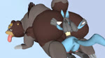 all_fours ambiguous_gender ambiguous_rimming_male anal anthro balls big_butt black_nose blue_body butt duo genitals male male/ambiguous oral overweight overweight_male rimming semi-anthro sex simple_background size_difference tongue tongue_out meowchan nintendo pokemon pokemon_legends_arceus bear generation_4_pokemon generation_8_pokemon lucario mammal pokemon_(species) ursaluna 16:9 2022 3d_(artwork) 3d_animation animated digital_media_(artwork) no_sound short_playtime webm widescreen