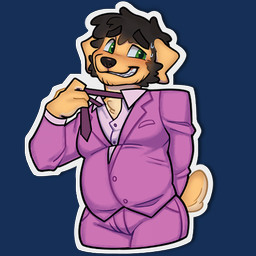 accessory anthro black_hair clothing facial_hair fur hair half-closed_eyes male narrowed_eyes necktie nervous nervous_smile sideburns solo suit suit_jacket yellow_body yellow_fur frank_motta nao_o'connor bird_dog canid canine canis domestic_dog golden_retriever hunting_dog mammal retriever 1:1 alpha_channel