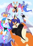 4_toes anthro balls big_balls big_breasts big_butt big_penis black_clothing black_leotard blue_body blue_eyes blue_fur blue_hair bodily_fluids breasts butt claws clothed clothing cutie_mark ear_piercing erection eyelashes eyeshadow feet female female/female fingers flying footwear fur genital_fluids genitals gloves group hair handwear horn huge_balls huge_penis humanoid_genitalia humanoid_penis hyper hyper_genitalia hyper_penis intersex intersex/female intersex/intersex intersex/male jet_pack legwear leotard lips lipstick looking_at_viewer machine makeup male male/female membrane_(anatomy) membranous_wings nude open_mouth pawpads paws penis piercing purple_hair simple_background smile solo tail thick_thighs toes white_body white_fur wide_hips wings inventor_(artist) freedom_planet friendship_is_magic galaxytrail hasbro my_little_pony mythology nintendo sega sly_cooper_(series) sonic_the_hedgehog_(series) sony_corporation sony_interactive_entertainment star_fox sucker_punch_productions carmelita_fox krystal_(star_fox) rarity_(mlp) rouge_the_bat sash_lilac bat canid canine equid equine fox horse mammal mythological_creature mythological_equine unicorn 2023 absurd_res digital_media_(artwork) hi_res