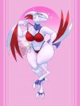 anthro anthrofied big_breasts biped bra breasts cherry clothed clothing female food fruit looking_at_viewer non-mammal_breasts panties plant pokemorph pose smile solo sparkles thick_thighs underwear wide_hips brahkest nintendo pokemon cherry_(brahkest) avian bird generation_2_pokemon pokemon_(species) skarmory 2019 digital_media_(artwork) pink_theme watermark