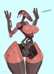 3_fingers breasts curvy_figure dialogue female fingers hourglass_figure machine not_furry presenting presenting_breasts solo surrendering text wide_hips johnfoxart star_wars b1_battle_droid battle_droid robot 2023 english_text hi_res portrait three-quarter_portrait