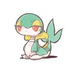 ambiguous_gender blinking feral green_body leaf leaf_tail red_eyes simple_background sitting solo stripes tail tail_motion white_background white_body yellow_stripes azre nintendo pokemon generation_5_pokemon pokemon_(species) snivy 1:1 2019 animated loop low_res short_playtime