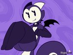 anthro armwear biped black_body black_tail bottomwear butt clothing cute_fangs elbow_gloves fangs female gloves handwear legwear looking_at_viewer multicolored_body multicolored_tail open_mouth open_smile purple_background purple_body simple_background smile solo spread_legs spreading tail teeth thigh_highs white_body white_tail wings whygena evelyn_(whygena) kobold scalie 2025 2d_animation 4:3 animated frame_by_frame short_playtime