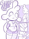 bra butt butt_grab clothing female hand_in_panties hand_in_underwear hand_on_butt looking_at_viewer panties slightly_chubby solo underwear disfigure sheep_girl bovid caprine mammal sheep 2022 3:4 hi_res