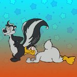 1:1 anal anatid anseriform anthro avian bird butt duck duo eye_roll feathers feet genitals hi_res joesanchez licking looking_pleasured looney_tunes lying male male/male mammal mephitid on_front oral penis pepe_le_pew raised_leg rimming sex skunk skunk_tail striped_skunk tail tongue tongue_out warner_brothers white_body white_feathers