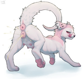 bodily_fluids female feral genital_fluids pawpads piercing urine tametama tama_(tametama) felid feline mammal reptile scalie pink absurd_res hi_res