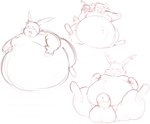 anthro balls belly big_balls big_belly big_penis blush blush_lines bodily_fluids digitigrade dipstick_ears dipstick_tail double_chin ear_markings erection eyebrows feet flying_sweatdrops fur genitals grey_background holding_bomb huge_balls huge_belly humanoid_genitalia humanoid_penis immobile lying male markings masturbation moobs morbidly_obese morbidly_obese_anthro morbidly_obese_male multicolored_ears nipple_fetish nipple_play obese obese_anthro obese_male on_front open_mouth open_smile overweight overweight_anthro overweight_male penis simple_background sitting smile solo surprised_expression sweat sweatdrop tail tail_markings toes cafongterua bomberman konami louie_(bomberman) macropod mammal marsupial 2023 digital_media_(artwork) greyscale hi_res monochrome multiple_images sketch_page