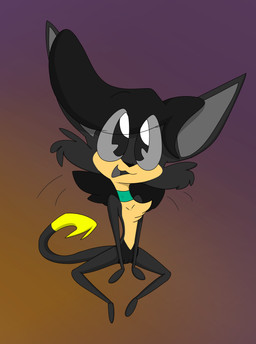 accessory ambiguous_gender andromorph anthro black_body black_fur black_nose clothing eyebrows eyewear fur furgonomics genitals grey_eyes hair happy intersex kerchief long_hair multicolored_body neckerchief neckwear orange_body orange_fur sitting sitting_on_ground slim solo tail toony tuft vulva whiskers yellow_tail toddjackjuster lampwick_francisco domestic_cat felid feline felis mammal absurd_res hi_res
