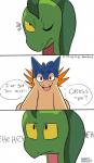 absurd_res borky-draws comic digital_media_(artwork) duo ember_the_typhlosion english_text female feral fur generation_2_pokemon generation_3_pokemon grovyle hi_res nintendo pokemon pokemon_(species) simple_background text typhlosion