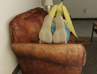 4_toes anthro barefoot blue_bottomwear blue_clothing bottomwear claws clothed clothing colored_nails denim denim_bottomwear denim_clothing feet female foot_fetish foot_focus fur furniture humanoid_feet inside jeans lamp looking_away lying lying_on_sofa nails on_front on_sofa pants plantigrade rear_view sofa soles solo table toes white_claws white_nails yellow_body yellow_fur conditional_dnp zp92 jenn_hare lagomorph leporid mammal rabbit 2026 3d_(artwork) 3d_animation animated digital_media_(artwork) no_sound short_playtime webm