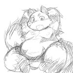 anthro belly biped kemono nipples overweight overweight_anthro simple_background sitting solo white_background chiro_(artist) fanfan bear giant_panda mammal 2011 monochrome