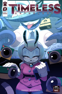 antennae_(anatomy) anthro areola bedroom_eyes big_breasts blue_body breasts camera clothed clothed_anthro clothed_female clothing cowbell dress duo female gloves hair handwear looking_at_viewer narrowed_eyes pink_clothing pink_dress seductive tentacles text tongue tongue_out white_clothing white_gloves white_hair white_handwear dakkii idw_publishing sega sonic_the_hedgehog_(comics) sonic_the_hedgehog_(idw) sonic_the_hedgehog_(series) jewel_the_beetle lanolin_the_sheep_(sonic) arthropod beetle bovid caprine insect mammal sheep 2026 absurd_res cover english_text hi_res