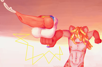 animal_genitalia animal_penis anthro ball_punching bodily_fluids canine_genitalia canine_penis cock_and_ball_torture cum dreadlocks duo genital_fluids genital_torture genitals hole_in_floor male male/male navel navel_piercing navel_ring nipple_piercing nipples penis piercing ring_piercing conditional_dnp twomornings rhys_(twomornings) canid canine genet mammal viverrid hi_res