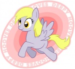 big_eyes derp_eyes feathered_wings feathers female feral grey_body grey_feathers orange_eyes pink_background quadruped simple_background solo stamp tail wings unknown_artist friendship_is_magic hasbro my_little_pony mythology derpy_hooves_(mlp) equid equine mammal mythological_creature mythological_equine pegasus hi_res