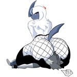 anthro big_butt butt clothing duo facesitting feet female female_focus female_on_top fishnet_clothing fishnet_legwear foot_on_head fur heart_symbol legwear looking_at_viewer looking_back male male/female nude on_top pokemorph sitting sitting_on_another solo_focus white_body white_fur kaiboy254 konami nintendo pokemon yu-gi-oh! beat_bladesman_fur_hire fur_hire absol duel_monster generation_3_pokemon humanoid mammal pokemon_(species) 1:1 hi_res