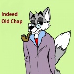 1:1 anthro canid canine clothing cookiekangaroo english_text eyewear finny_nettle fox glasses hi_res jacket male mammal pipe simple_background smoking_pipe solo text topwear