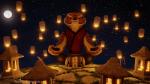 anthro claws clothed clothing eyes_closed female flat_chested lamp lantern meditation moon night paper_lantern pawpads sky_lantern solo toe_claws whiskers rubber_(artist) dreamworks kung_fu_panda master_tigress felid mammal pantherine tiger 16:9 3d_(artwork) digital_media_(artwork) hi_res widescreen