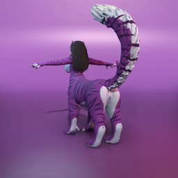 breasts claws genitals herm intersex mane penis raised_tail solo stripes tail vulva xyrlise thenaitsabel chakat felid felid_taur feline mammal mammal_taur pantherine taur tiger 1:1 3d_(artwork) animated blender_(artwork) digital_media_(artwork) hi_res no_sound short_playtime turntable_(animation) video