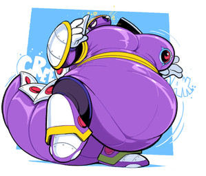 anthro belly big_belly boots clothing footwear machine male overweight purple_body shoes solo boot_(artist) capcom mega_man_(series) mega_man_x_(series) armored_armadillo armadillo mammal robot xenarthran 2026