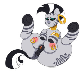 anus big_teats butt clitoris clitoris_piercing female feral furgonomic_piercing furgonomics genital_piercing genitals hooves nipple_piercing nipples piercing pink_nipples solo spread_legs spread_vulva spreading teat_piercing teats vulva aquaeagle friendship_is_magic hasbro my_little_pony zecora_(mlp) equid equine horse mammal pony zebra