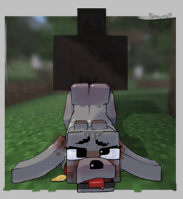 anthro big_butt blurred_background bodily_fluids butt collar drooling duo female female_penetrated feral feral_penetrated from_behind_position fur genital_fluids grey_body grey_fur looking_at_viewer looking_pleasured lying male male_on_feral on_front on_ground penetration saliva sex smile steam sweat vaginal vaginal_penetration yellowracc microsoft minecraft mojang xbox_game_studios candice_(yellowracc) steve_(minecraft) canid canine canis human humanoid mammal wolf wolf_(minecraft) hi_res