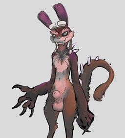 animal_genitalia anthro balls brown_body brown_fur claws dark_ottsel eyewear fangs fully_sheathed fur genitals goggles hair highlights_(coloring) looking_at_viewer male nude penis pilot_hat purple_highlights sheath simple_background smile solo spikes teeth mindkog jak_and_daxter naughty_dog sony_corporation sony_interactive_entertainment dark_daxter daxter hybrid mammal mustelid musteline otter ottsel true_musteline weasel digital_media_(artwork)