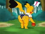 anthro anthrofied barefoot bent_over big_butt bottomwear butt clothed clothing cosplay_pikachu_(costume) daisy_dukes denim denim_bottomwear denim_clothing denim_shorts detailed_background exclamation_point feet female heart_tail hotpants looking_back outside pokemorph rear_view recording shorts solo tail thick_thighs yellow_body statx015 nintendo pokemon pokemon_snap cosplay_pikachu_(character) kanna_(joaoppereiraus) pikachu_libre generation_1_pokemon mammal pikachu pokemon_(species) rodent 2020 4:3 full-length_portrait portrait unavailable_at_source