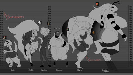 anthro bell bell_collar big_breasts big_nipples boots bottomwear breasts claws clothing collar comparing digitigrade electronics eyewear fangs feet female footwear for_a_head genitals glasses gloves group gynomorph handwear high_heels hoodie horn intersex invisible invisible_body invisible_penis male nipples nude pants penis pupils scar screen screen_face shirt shoes size_difference slit_pupils smile smoking tail teeth television thick_thighs thin_thighs tongue tongue_out toothy_smile topwear wearing_glasses doggasaurio chucklefish starbound arthropod demon gecko horned_humanoid humanoid hymenopteran insect lizard object_head reptile scalie screen_head tv_head undead zombie absurd_res hi_res