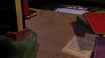 4_fingers 4_toes abs anthro black_book blue_chair book bookshelf carpet chair claws countershade_face countershade_feet countershade_hands countershading desk digitigrade fantasy feet finger_claws fingers furniture green_body green_feet green_scales grey_book hair holding_book holding_object horn lock looking_down magic male on_chair paper pecs portal reading reading_book red_book red_sclera scales sharp_horn sharp_teeth short_hair sitting sitting_on_chair sleeping snout solo stone_wall table tan_body tan_scales teeth text toe_claws toes wall_(structure) white_claws white_horn wood wood_desk wood_furniture wuffeet regrin dinosaur prehistoric_species reptile scalie theropod tyrannosaurid tyrannosauroid tyrannosaurus tyrannosaurus_rex 16:9 2019 3d_(artwork) 3d_animation animated digital_media_(artwork) english_text long_playtime sound webm widescreen