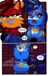 absurd_res anthro archie_comics big_breasts breasts canid canine canis cleavage clothed clothing cloudz comic dialogue digital_media_(artwork) duo english_text eulipotyphlan female fiona_fox fox hedgehog hi_res lupe_the_wolf male mammal sega sonic_the_hedgehog sonic_the_hedgehog_(archie) sonic_the_hedgehog_(comics) sonic_the_hedgehog_(series) superbunnygt text wolf
