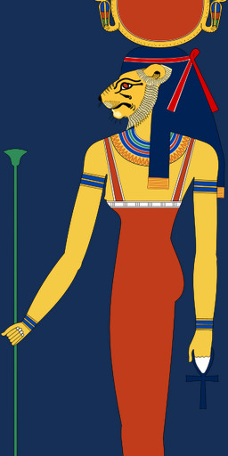 ankh armband bare_breasts barefoot clothing dress egyptian eyelashes feet female jewelry kalasiris lotus_symbol mane monotone_body necklace nipples red_clothing red_dress red_eyes ribbons scepter side_view simple_background solo transparent_background uraeus wedjat_eye whisker_spots whiskers wig pharaohcrab tefnut felid humanoid lion mammal pantherine alpha_channel colored