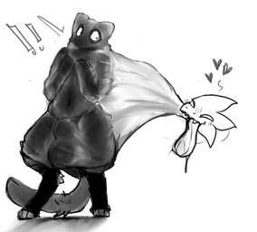 animal_genitalia anthro balls bed_sheet bedding big_balls big_sheath clothing constricted_pupils digitigrade duo footwear fully_sheathed fur genitals grabbing_sheets grey_body grey_fur grey_sheath legwear male mostly_nude mostly_nude_anthro mostly_nude_male paws pupils sheath small_pupils smug stockings surprised translucent translucent_clothing wide_eyed fishtacosad kallan_(fishtacosad) leo_(fishtacosad) aquatic domestic_cat felid feline felis fish mammal shark 2026 digital_drawing_(artwork) digital_media_(artwork) hi_res monochrome
