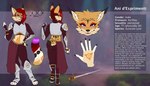 5_fingers anthro armor biped claws clothed clothing countershade_face countershade_fur countershade_torso countershading eyewear fingers fur glasses hair inner_ear_fluff male melee_weapon midriff purple_eyes solo sword tail text tuft weapon spoonycatt ani_d'esprimenti_(ghostlupe) eurasian_lynx felid feline lynx mammal 2024 english_text hi_res model_sheet