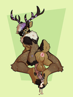 animal_genitalia animal_penis anthro antlers anus autofootjob bedroom_eyes big_penis black_body black_fur blonde_highlights bodily_fluids brown_body brown_fur brown_spots butt cum cum_drip dewclaw_hooves dripping ear_piercing ear_ring equine_genitalia equine_penis eyewear feet foot_fetish foot_play fur genital_fluids genitals hair half-closed_eyes highlights_(coloring) hoof_fetish hoofjob hooves horn huge_penis male markings masturbation medial_ring mottled mottled_body mottled_genitalia mottled_penis mottled_skin narrowed_eyes neck_tuft penis perineum piercing presenting presenting_anus presenting_balls presenting_hindquarters presenting_penis purple_hair ring_piercing seductive smile smirk smug smug_face solo spots spotted_body spotted_fur spotted_markings sunglasses tuft vein veiny_penis xing1 deer mammal 3:4 absurd_res hi_res