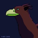 beak brown_body brown_feathers feathers feral green_eyes male open_beak open_mouth side_view solo pokegontc mythology jatayu avian gryphon mythological_avian mythological_creature 1:1 2020 animated digital_media_(artwork) loop pixel_(artwork) pixel_animation