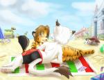 2014 anthro back beach bikini brown_hair builds cat cloud feline female fur galo hair iskra male mammal open_mouth pawpads paws sand seaside sky smile swimsuit tiger towel water
Rating: Safe
Score: 2
User: Galo
Date: April 18, 2014