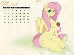 anthro anthrofied big_breasts breasts calendar convenient_censorship cutie_mark equid equine female fluttershy_(mlp) friendship_is_magic hasbro mammal mostly_nude my_little_pony mythological_creature mythological_equine mythology nude outside pegasus phylloaurea solo wings