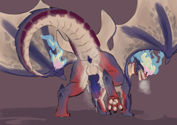 3_toes anus aroused balls big_tail blue_anus blue_body bodily_fluids bodily_fluids_string butt claws colored_fire countershade_torso countershading dripping feet feral finger_claws fingers fire genital_fluids genitals horn knot knotted_penis looking_at_viewer looking_back looking_back_at_viewer male markings membrane_(anatomy) membranous_wings multicolored_body multicolored_penis open_mouth pawpads paws penis precum precum_drip presenting presenting_anus presenting_hindquarters presenting_pawpads presenting_penis raised_leg rear_view scale_markings scales smile solo spiked_penis spikes spikes_(anatomy) steam steamy_anus steamy_balls steamy_penis tail tail_anus tail_wings teal_eyes throbbing throbbing_balls throbbing_penis toe_claws toes underbelly unusual_anatomy unusual_genitalia unusual_penis unusual_tail unusual_wing_placement wings hiecz_hiacz mythology smolder's_mom dragon imperial_dragon_(lol) mythological_creature mythological_scalie scalie absurd_res hi_res