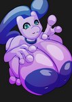 anthro areola blue_eyes collar collar_only female grey_body inverted_nipples looking_at_viewer nipples nude purple_areola purple_nipples smile solo penlink nintendo pokemon aislin generation_1_pokemon legendary_pokemon mewtwo pokemon_(species) 2021