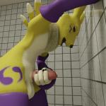 against_surface against_wall anthro balls bouncing_balls clothing foreskin genitals gloves handwear humanoid_genitalia humanoid_penis leggings legwear male masturbation open_mouth penis solo zaigane bandai_namco digimon canid digimon_(species) mammal renamon rendered 1:1 3d_(artwork) 3d_animation animated digital_media_(artwork) loop short_playtime