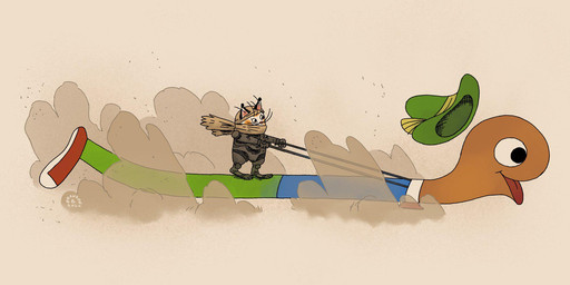 ambiguous_gender anthro clothed clothed_anthro clothed_feral clothing duo extreme_size_difference feral hat headgear headwear reins riding scarf size_difference style_emulation text drawbrandondraw dune_(series) the_busy_world_of_richard_scarry huckle_cat lowly_worm annelid domestic_cat earthworm felid feline felis mammal worm 2024 2:1 artist_name crossover dated digital_drawing_(artwork) digital_media_(artwork) hi_res