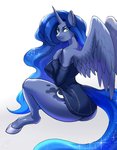 anthro anthrofied big_breasts breasts butt clothed clothing female horn simple_background solo white_background wings kittellox_(artist) friendship_is_magic hasbro my_little_pony mythology princess_luna_(mlp) equid equine mammal mythological_creature mythological_equine winged_unicorn absurd_res hi_res