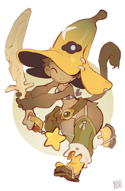 anthro banana belt breasts brown_body brown_ears brown_fur brown_hair brown_tail clothed clothed_anthro clothed_female clothing eyes_closed feet female female_anthro fingers food footwear fruit fur geometric_background hair hat headgear headwear holding_melee_weapon holding_object holding_sword holding_weapon legwear melee_weapon mouth_closed plant pouch_(clothing) sandals shoes simple_background small_breasts small_waist smile solo star sword tail toes weapon yellow_clothing yellow_hat yellow_headwear foresttherotten nana_(foresttherotten) haplorhine mammal monkey primate 2025 dated digital_drawing_(artwork) digital_media_(artwork) hi_res portrait three-quarter_portrait