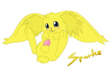 animal_genitalia anus balls big_ears feral fur genitals looking_at_viewer male nude penis pink_penis reclining solo spread_legs spreading tapering_penis yellow_body yellow_fur pokochi sparkz domestic_cat felid feline felis hybrid lagomorph leporid mammal rabbit
